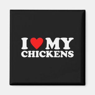 Aimant J'aime mes poulets, j'adore mes poulets