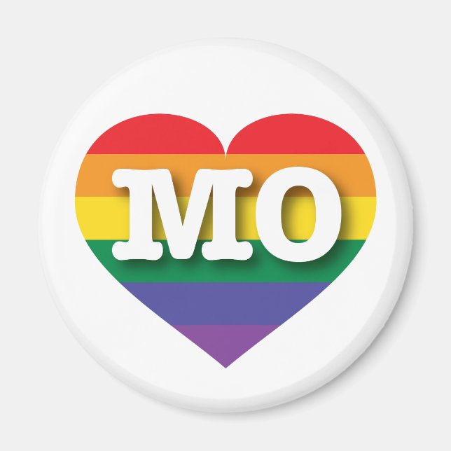 Aimant J'aime Missouri Gay pride Rainbow Heart (Devant)