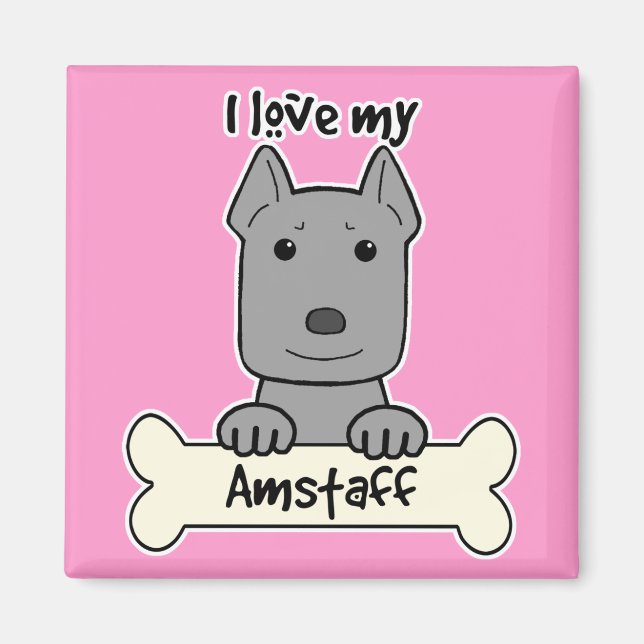 Aimant J'Aime Mon Amstaff (Devant)