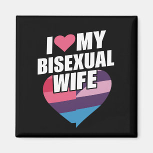 Aimant J'Aime Mon Bisexuel Femme Bi Pride Bisexual Drapea