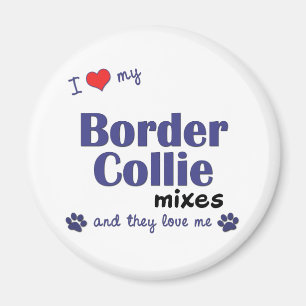 Aimant J'aime mon border collie se mélange (les chiens