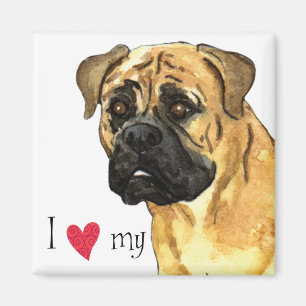 Aimant J'aime mon Bullmastiff
