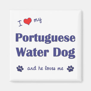 Aimant J'Aime Mon Chien D'Eau Portugais (Chien Mâle)