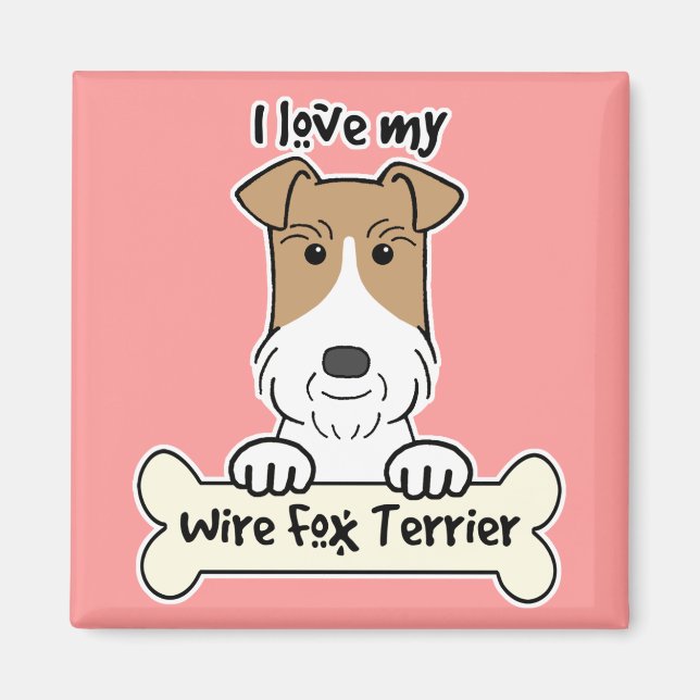 Aimant J'Aime Mon Fil Fox Terrier (Devant)