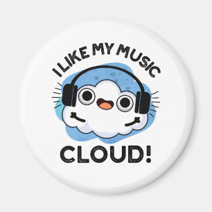 Aimant J'Aime Mon Nuage De Musique Funky Météo Pun