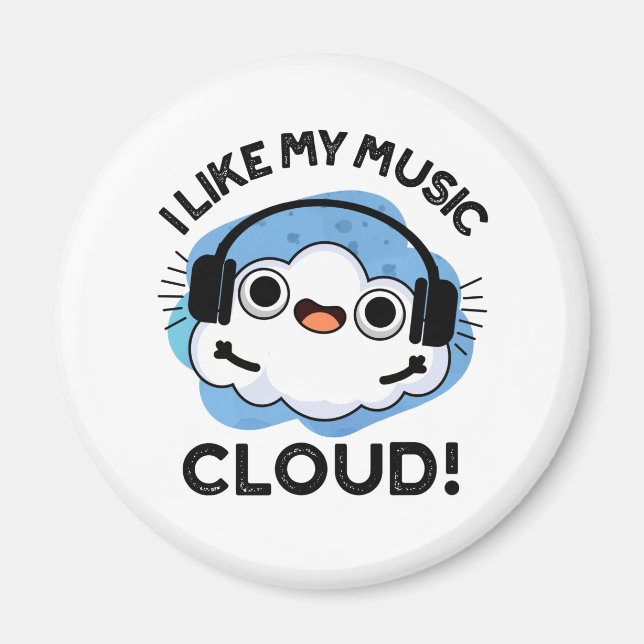 Aimant J'Aime Mon Nuage De Musique Funky Météo Pun (Devant)
