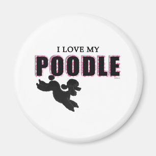Aimant J'Aime Mon Poodle Noir