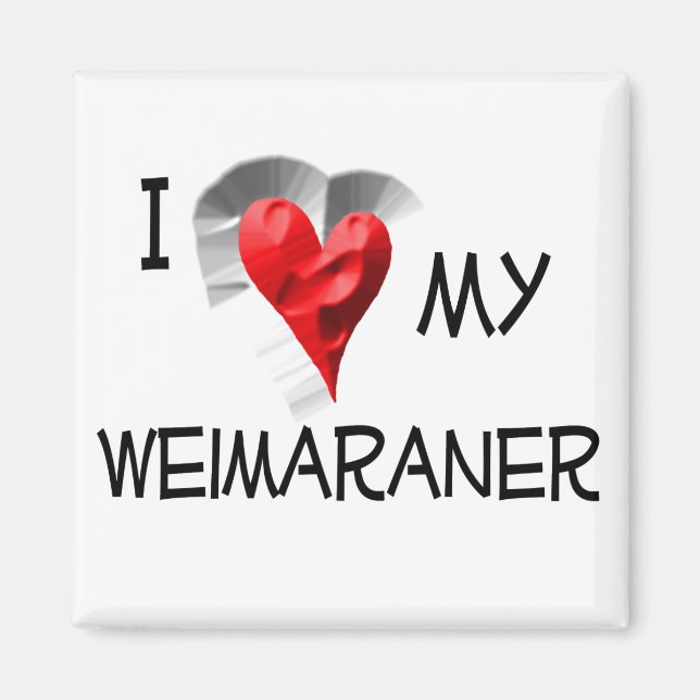 Aimant J'aime mon Weimaraner (Devant)