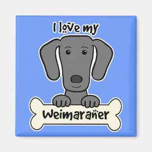 Aimant J'aime mon Weimaraner
