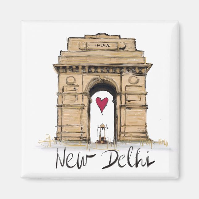 Aimant J'aime New Delhi (Devant)