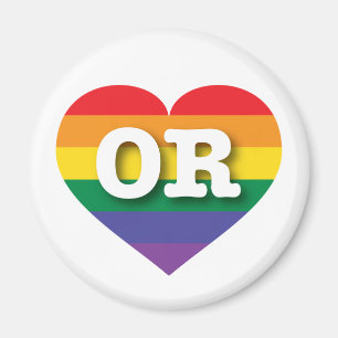 Aimant J'aime Oregon Gay pride Rainbow Heart