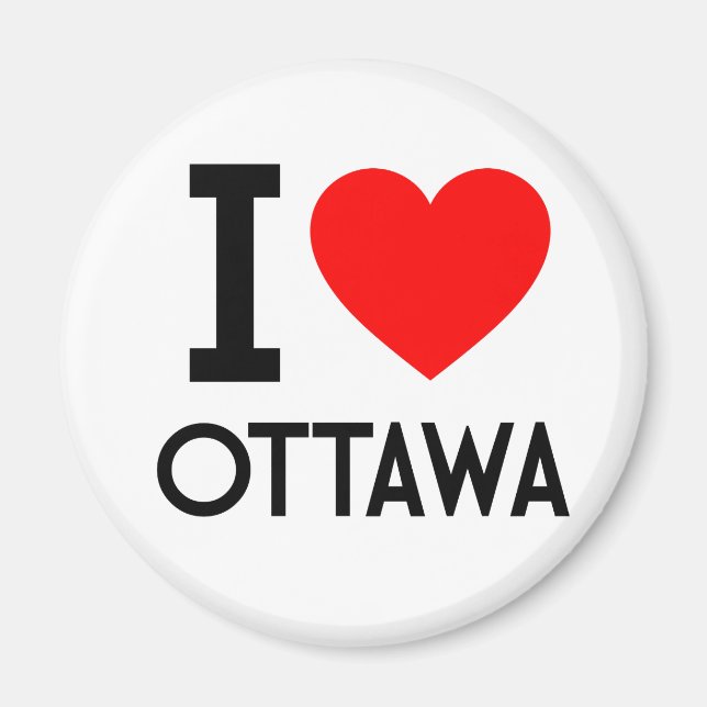 Aimant J'aime Ottawa (Devant)