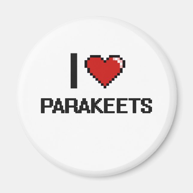 Aimant J'aime Parakeets Digital Design (Devant)