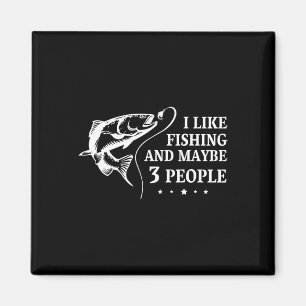 Aimant J'Aime Pêcher Et Peut-Être 3 Personnes Drôle Pêche