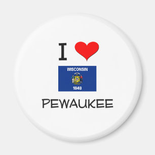 Aimant J'aime Pewaukee le Wisconsin