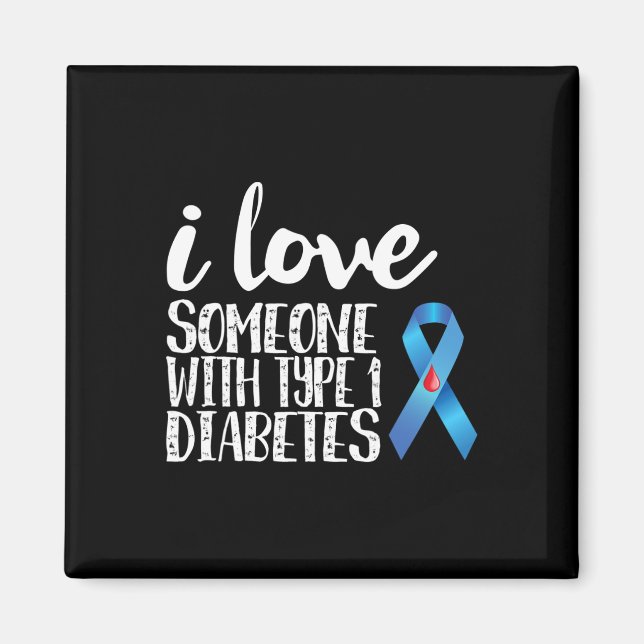 Aimant J'Aime Quelqu'Un Avec Une Sensibilisation Au Diabè (Devant)