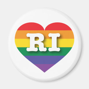 Aimant J'aime Rhode Island Gay pride Rainbow Heart