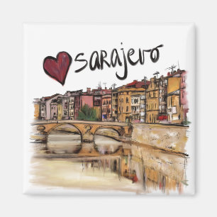 Aimant J'aime Sarajevo