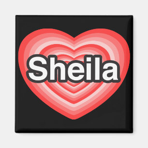 Aimant J'aime Sheila. Je t'aime Sheila. Coeur