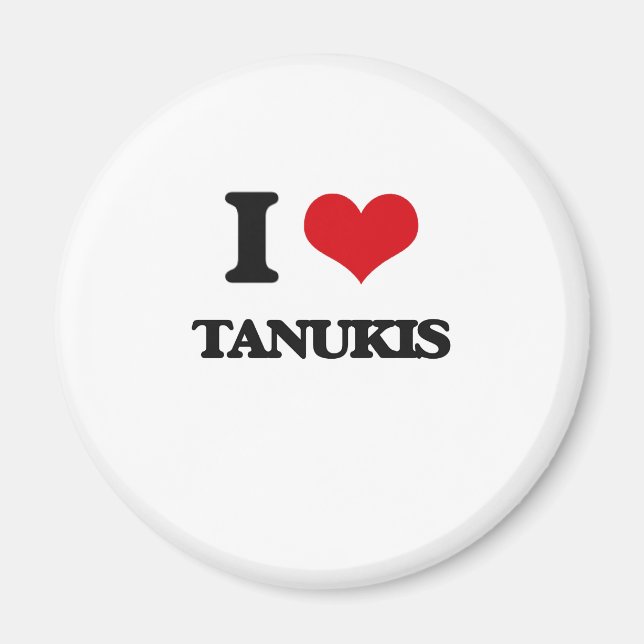 Aimant J'aime Tanukis (Devant)