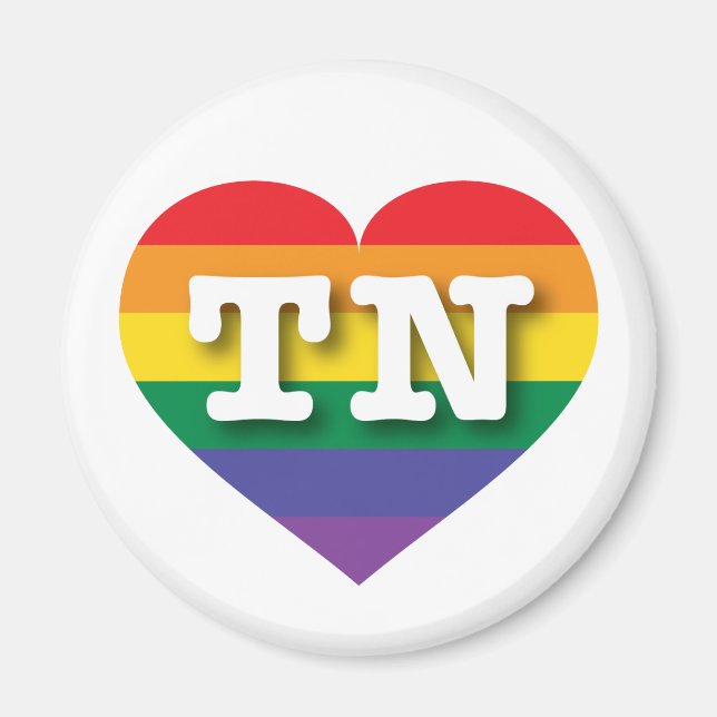 Aimant J'aime Tennessee Gay pride Rainbow Heart (Devant)