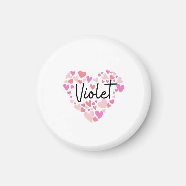 Aimant J'aime Violet (Devant)