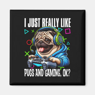 Aimant J'Aime Vraiment Les Carlins Et Les Jeux Ok Game Vi