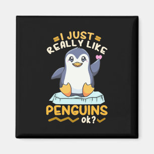 Aimant J'Aime Vraiment Les Pingouins