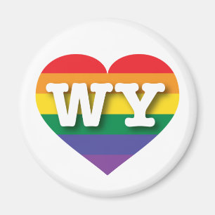 Aimant J'aime Wyoming Rainbow Heart