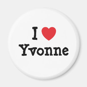 Aimant J'aime Yvonne coeur T-shirt