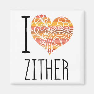 Aimant J'aime Zthare Orange Mandala Heart