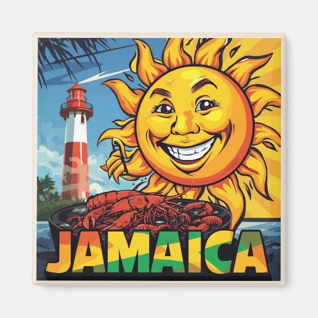 Aimant Jamaïque heureux (Devant)