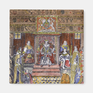 Aimant James I de l'Angleterre à la cour,