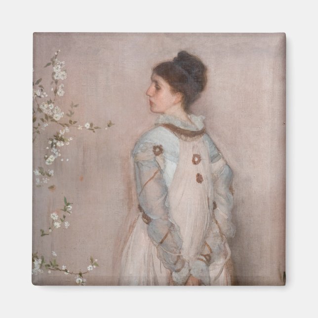 Aimant James Whistler - Symphonie en couleur chair et ros (Devant)