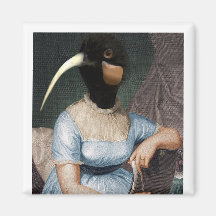 Jane Austen avec tête d'oiseau