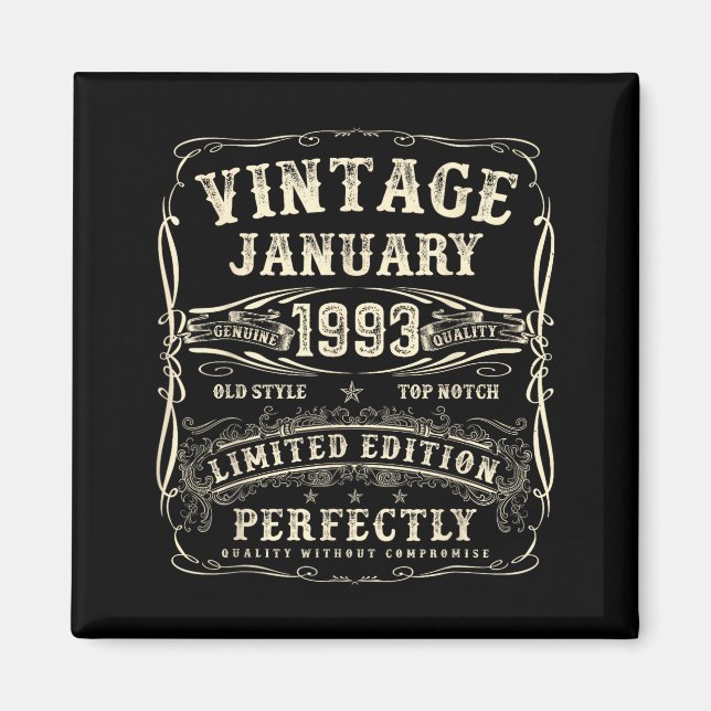 Aimant January 1993 33rd Birthday For Men 33 Year Old Bda (Devant)