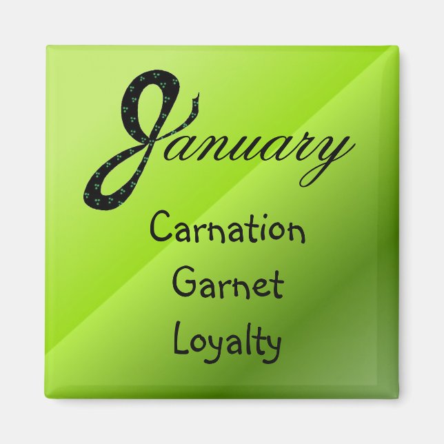 Aimant Janvier Anniversaire Signification (Devant)