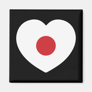 Aimant Japon   Coeur du drapeau japonais