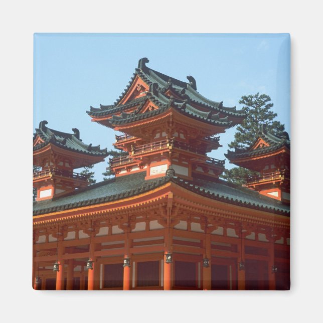 Aimant Japon, Kyoto, Temple coloré Heian Jingu, (Devant)