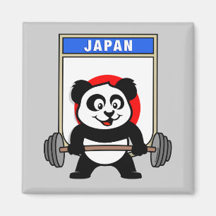 Aimant Japon Panda haltérophilie