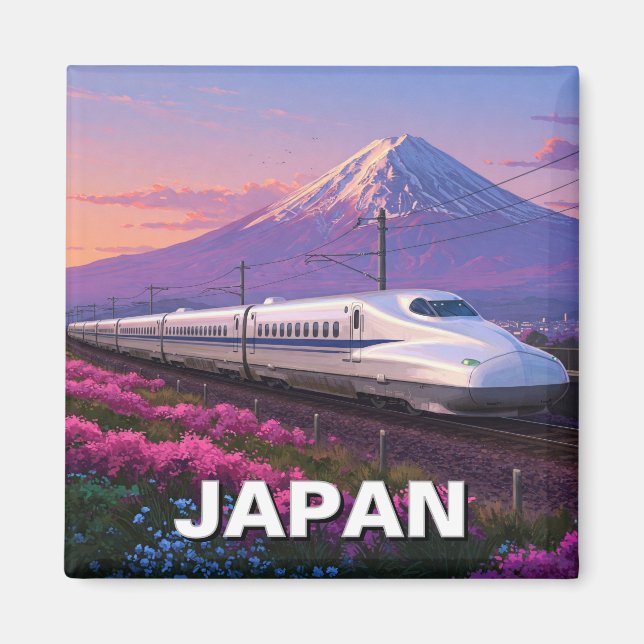 Aimant Japon Shinkansen Mt Fuji Voyage (Devant)