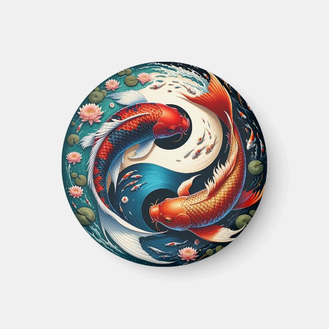 Aimant Japonais Koi Fish Yin Yang (Devant)