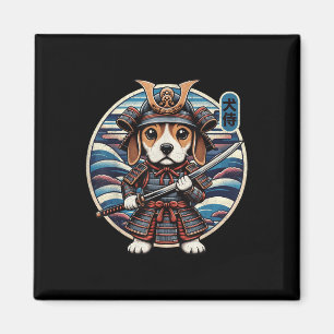 Aimant Japonais Samurai Chien Tattoo, Beagle Kawaii Ninja
