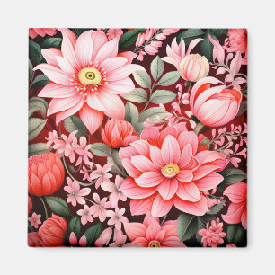 Aimant Jardin de fleurs botaniques vintage en fleurs