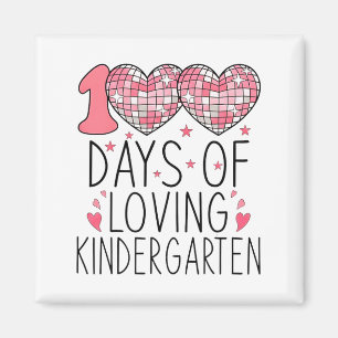 Aimant Jardin d'enfants Cœur Rose Saint-Valentin 100 Jour