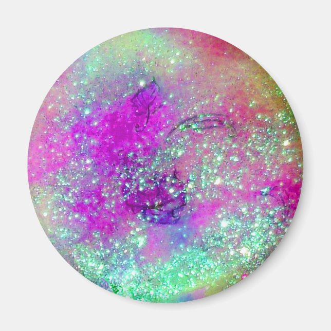 Aimant JARDIN DES OMBRES PERDUES -violet violet rose (Devant)