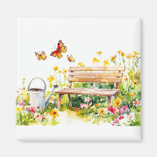 Aimant Jardin d'été avec papillons