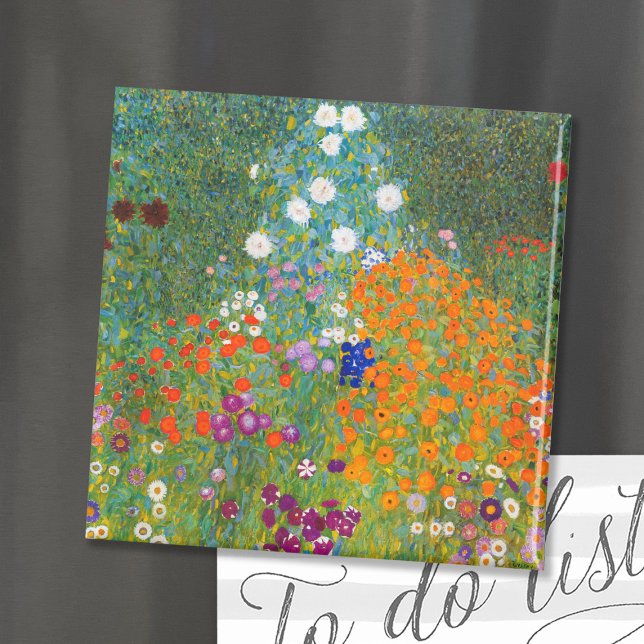 Aimant Jardin fleuri | Gustav Klimt (Créateur téléchargé)