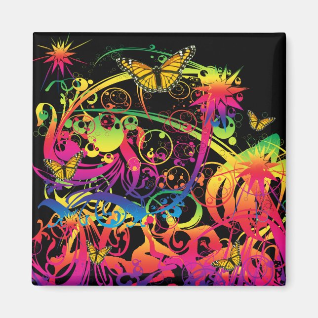 Aimant Jardin magique avec papillons (Devant)