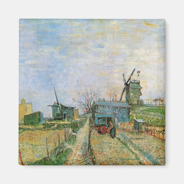 Aimant Jardin végétal à Montmartre par Vincent van Gogh (Devant)